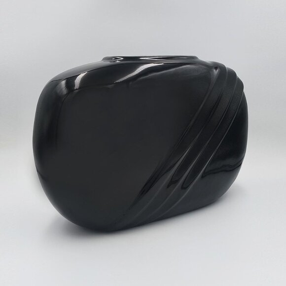 1980s Gorgeous Black Vase by Haeger in Ceramic. Made in Usa - Picture 5 of 7